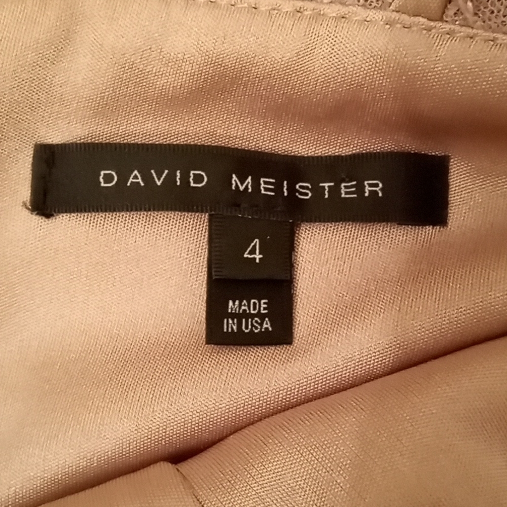 Nwot David Meister champagne sequin beaded dress - Picture 6 of 7